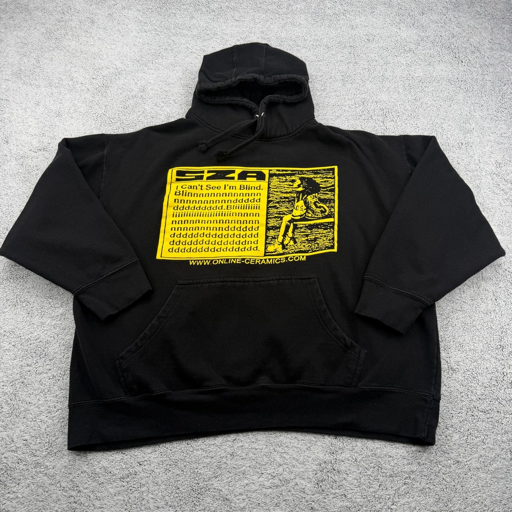 Online Ceramics SZA SOS North American Tour Hoodie Unisex 2XL Black Graphic Boxy